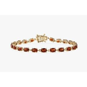 D'Joy AAA Ceylon Honey Garnet Bracelet in 18K Vermeil YG Over Sterling Silver